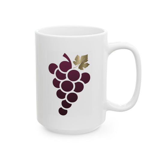 "Grateful for the Carbernet" White Ceramic Mug — Graphic