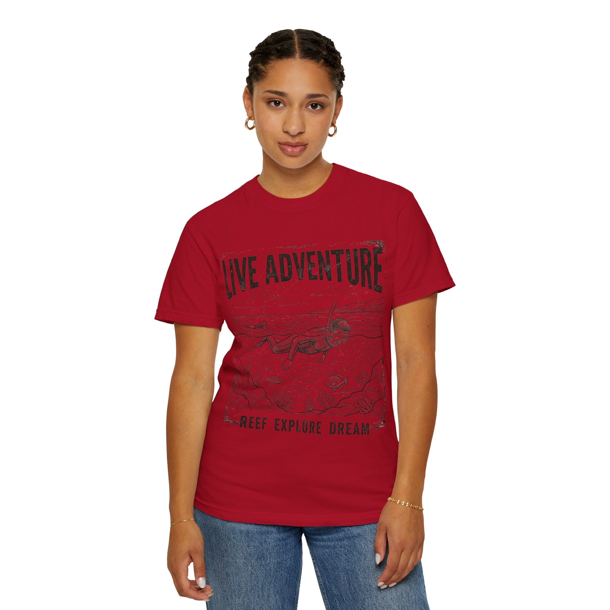 "Live Adventure Surfing" Unisex Garment-Dyed Tee