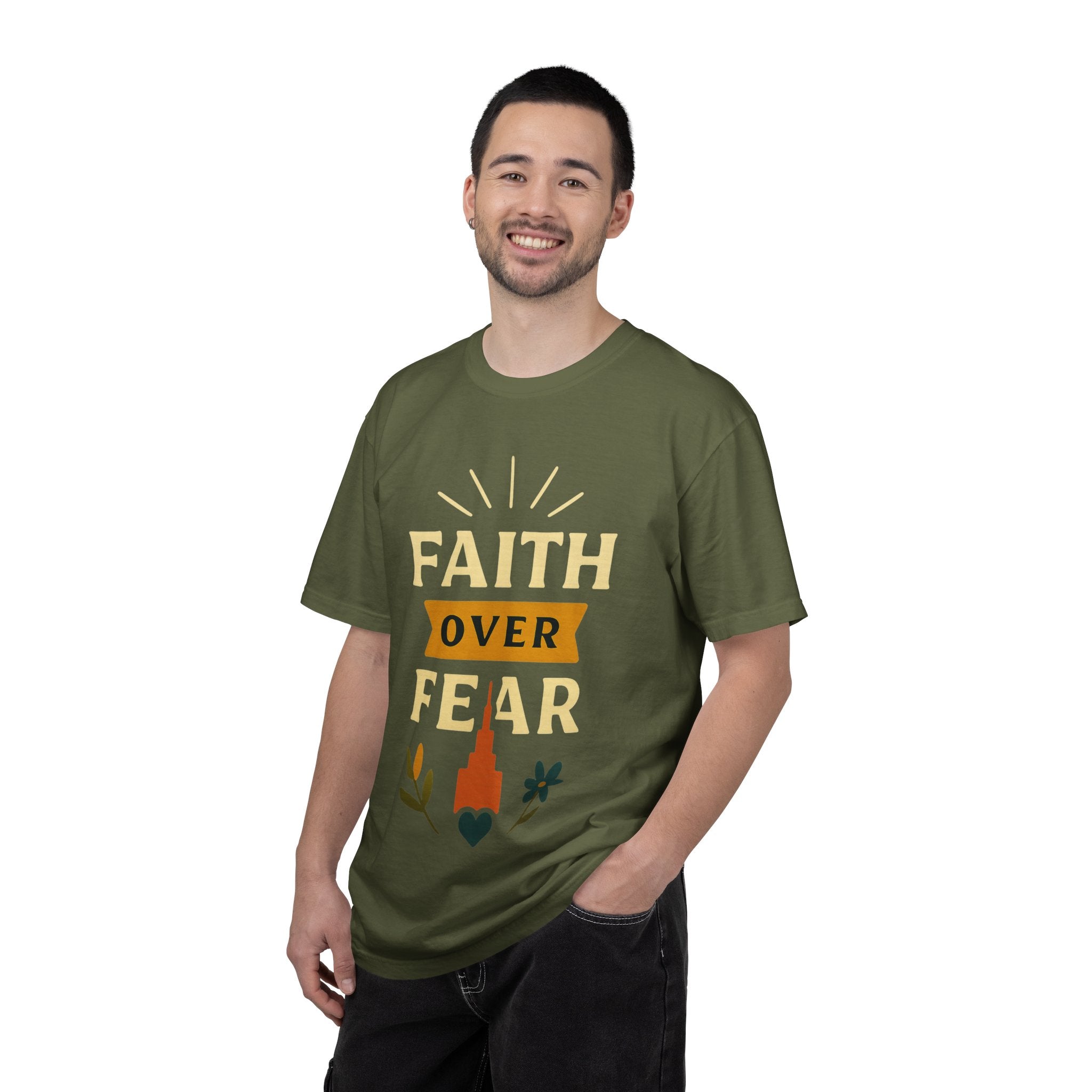 "Faith Over Fear" Unisex Garment-Dyed T-shirt