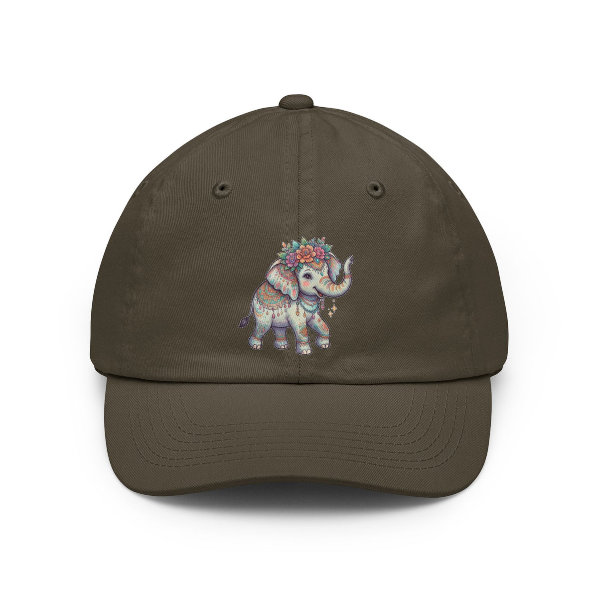 Color: Olive | Hippy Elephant Dad Hat