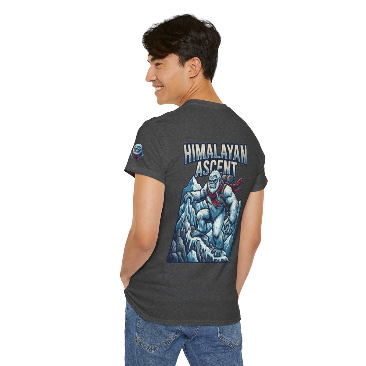 Color: Dark Heather | Yeti-Abominable Snowman (Himalayas) Premium Graphic Tee