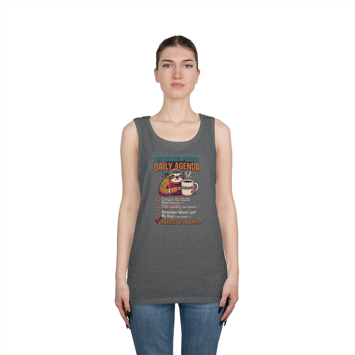 Color: Graphite Heather | Cancer One Day At A Time Tank Top