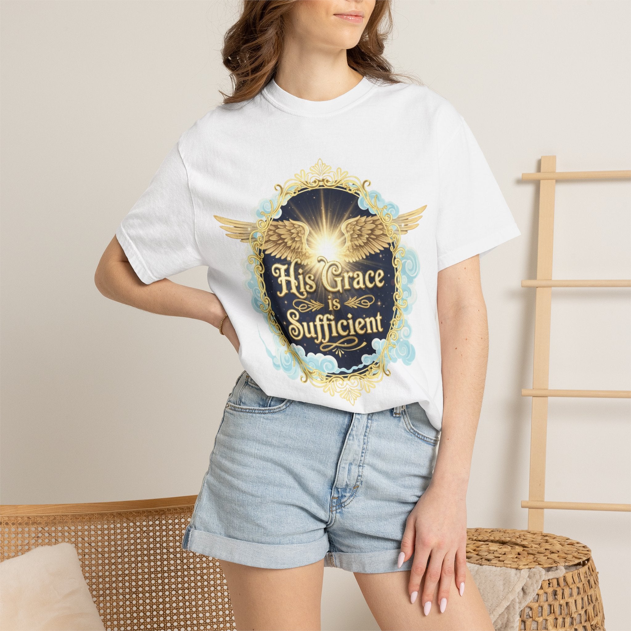 "His Grace is Sufficient" Unisex Garment-Dyed T-shirt