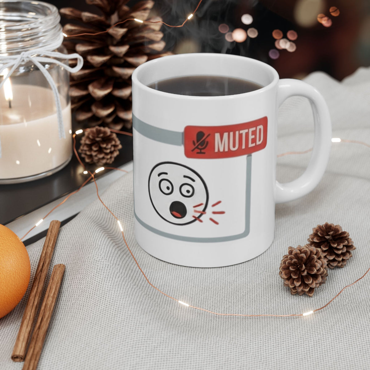 "I Found The Mute" White Ceramic Mug — Graphic