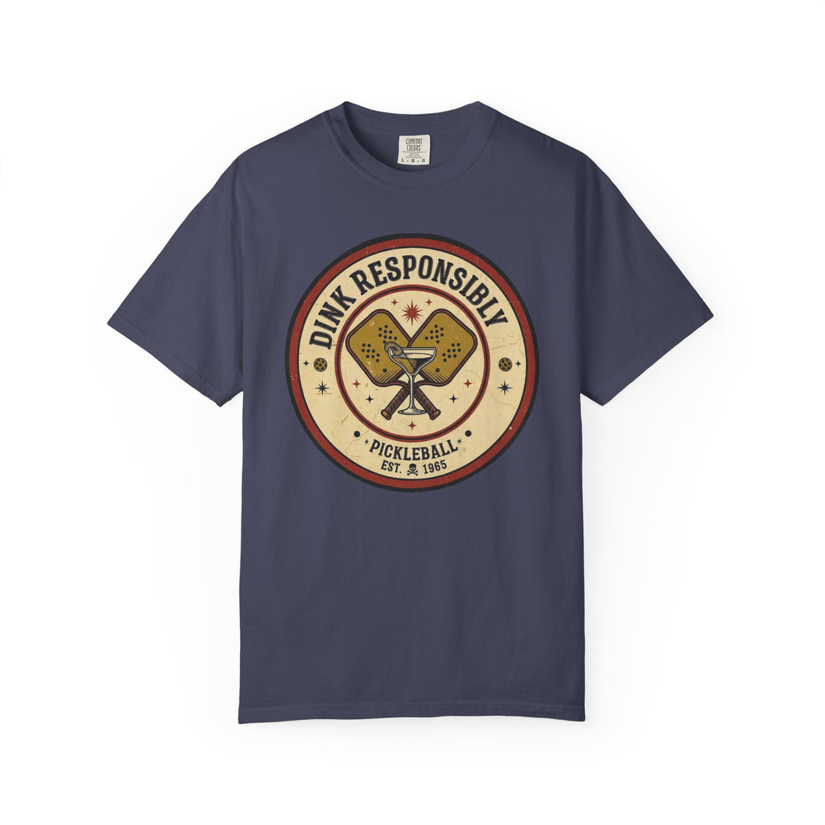 Color: Denim | Dink Responsibly 3 Unisex Garment-Dyed T-shirt