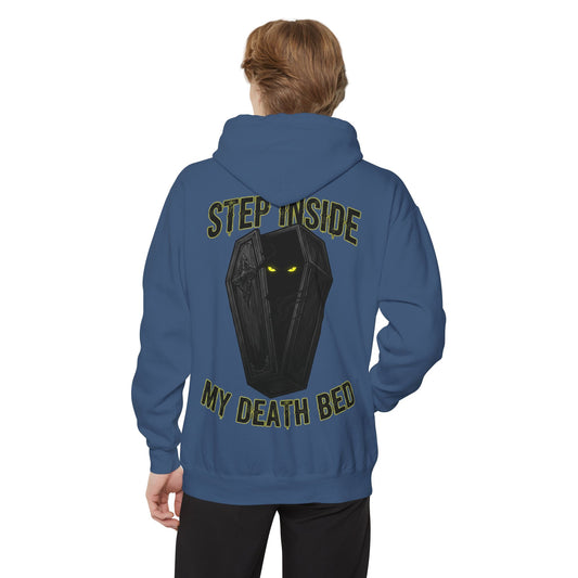 Color: True Navy | Step Inside My Death Bed Garment-Dyed Hoodie