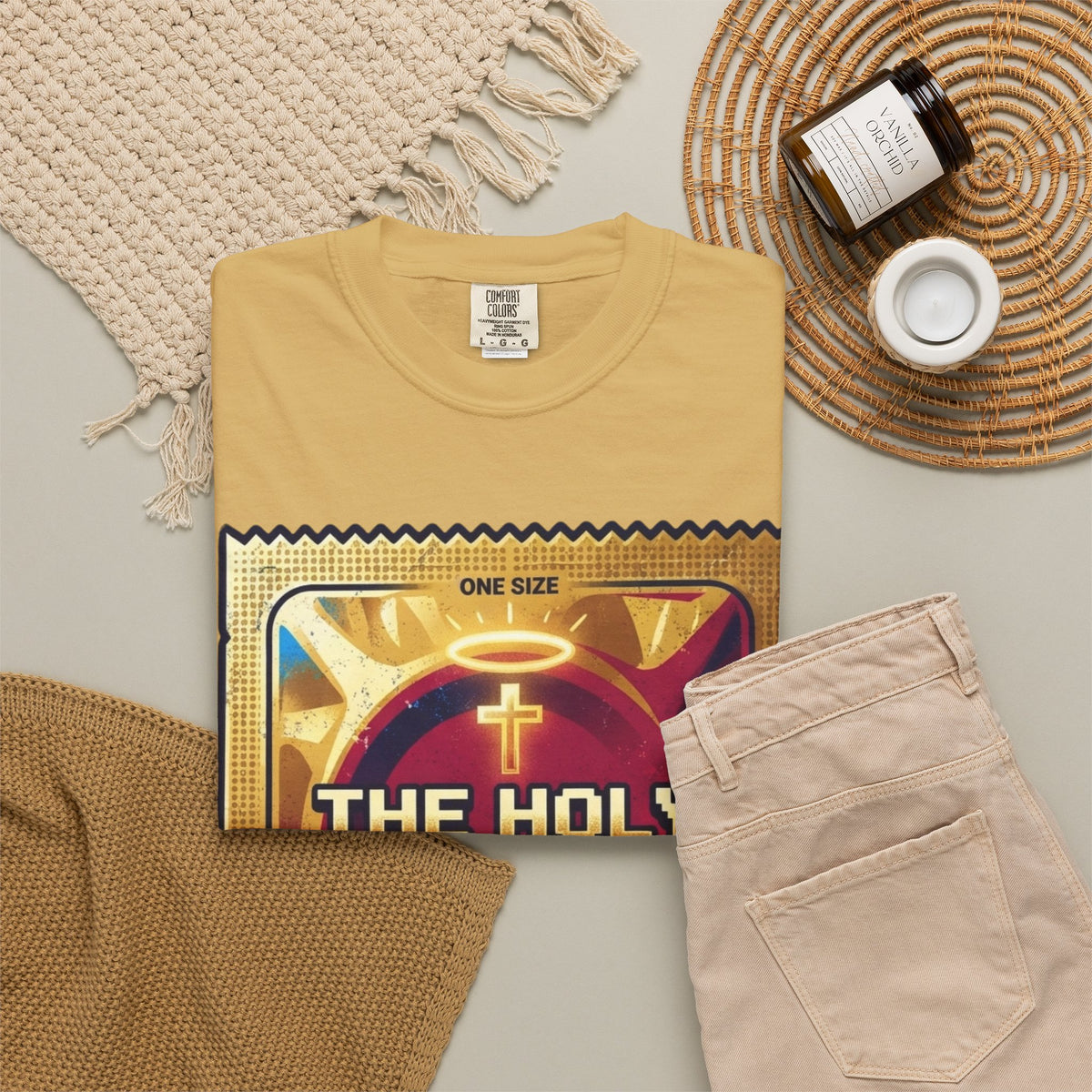 "Good Book Series The Holy Shield" Unisex Garment-Dyed Tee