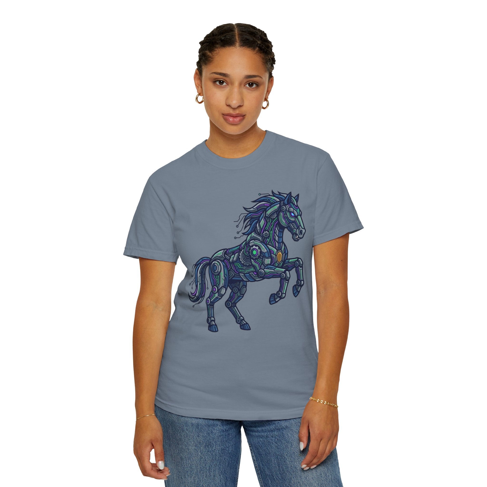 "Cyber Mustang" Unisex Garment-Dyed Tee