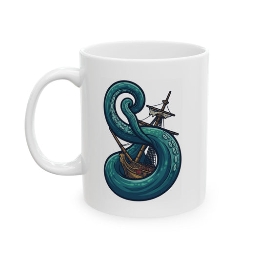 "The Kraken (Norse-Global Maritime)" White Ceramic Mug — Graphic