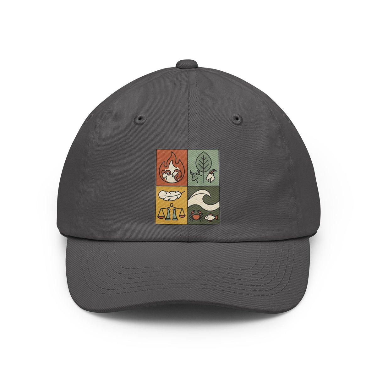 Color: Charcoal | Four Elements- Fire, Earth, Air, Water Dad Hat