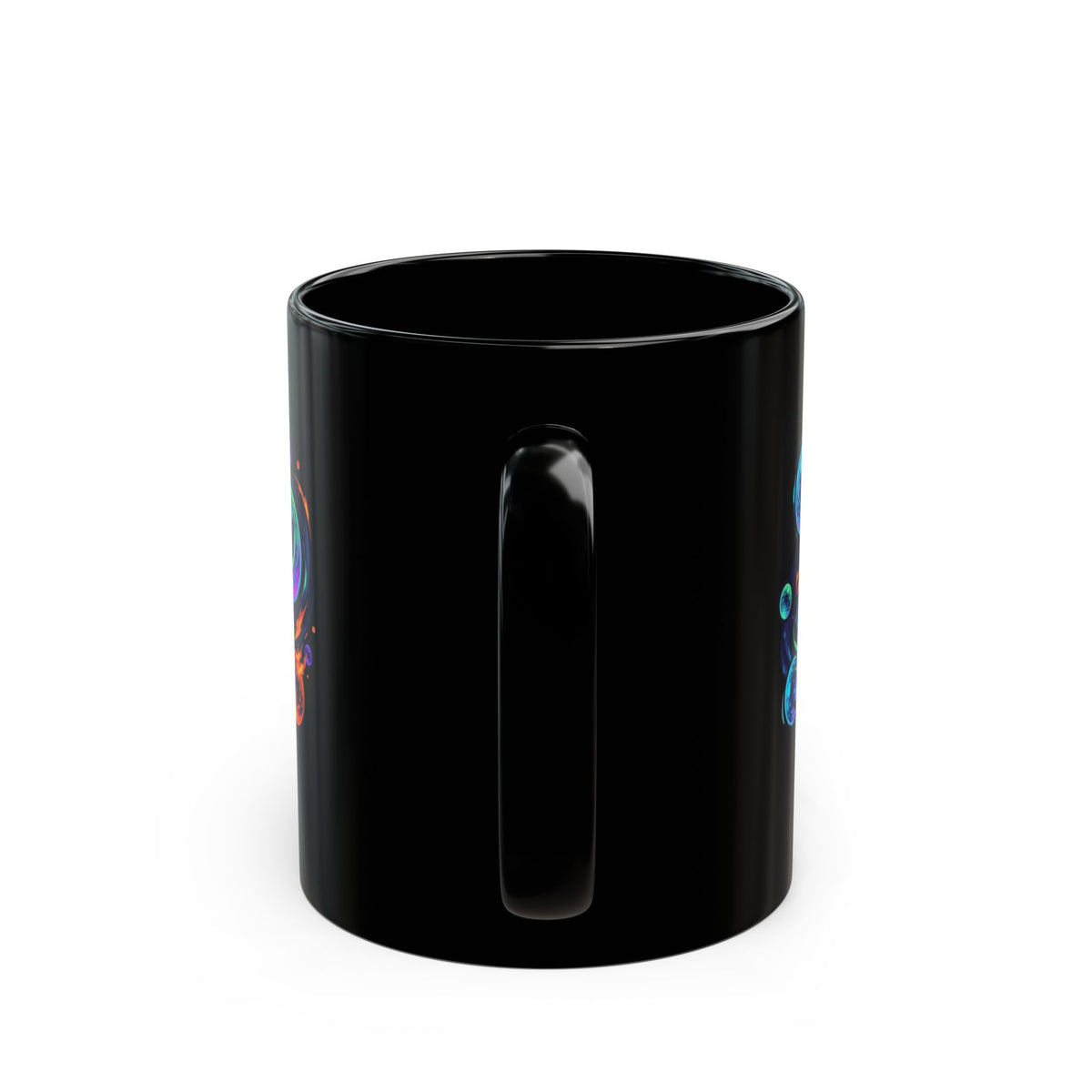 "MinMin Lights (Australian Folklore)" Black Ceramic Mug — Graphic