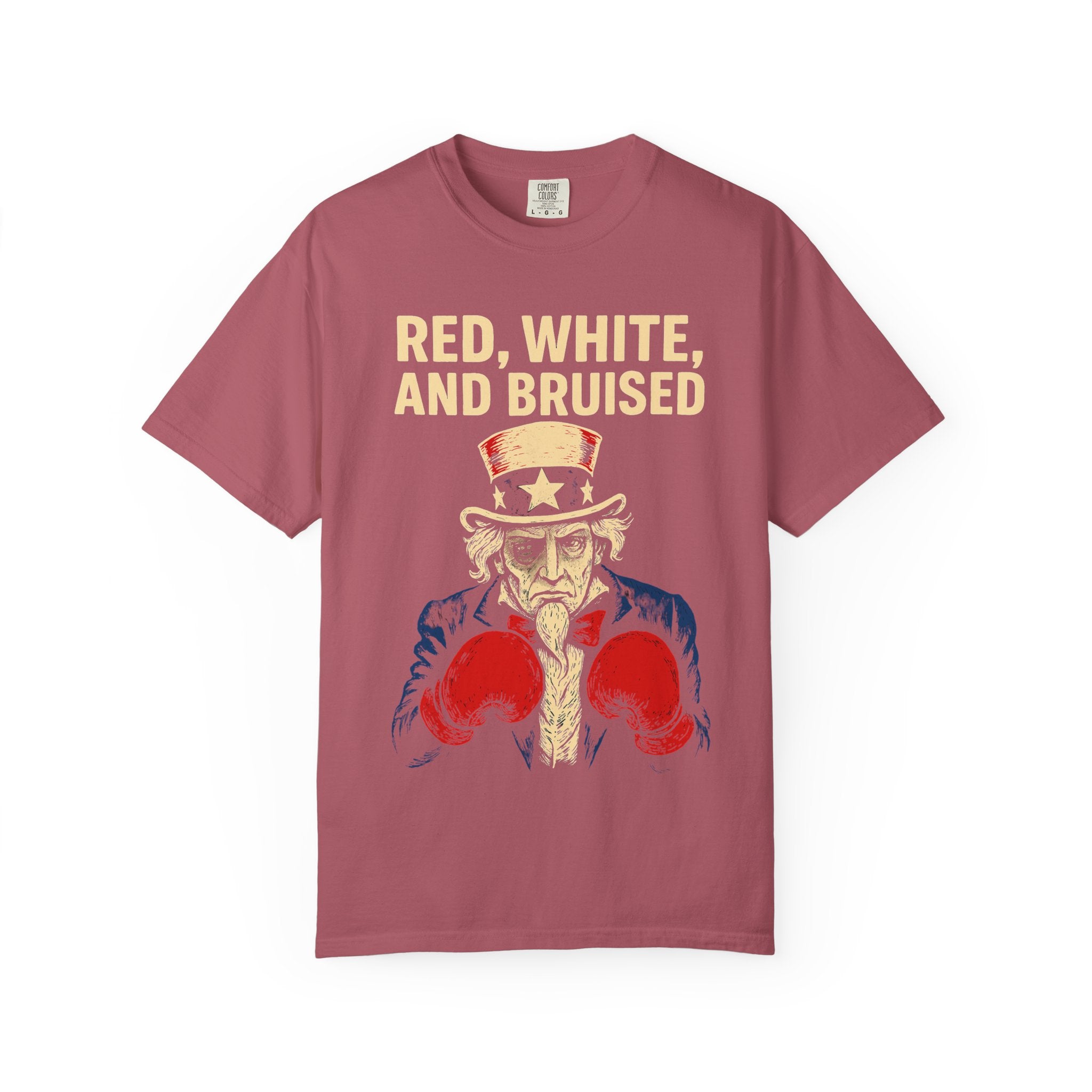 "RED, WHITE, AND BRUISED" Unisex Garment-Dyed T-shirt