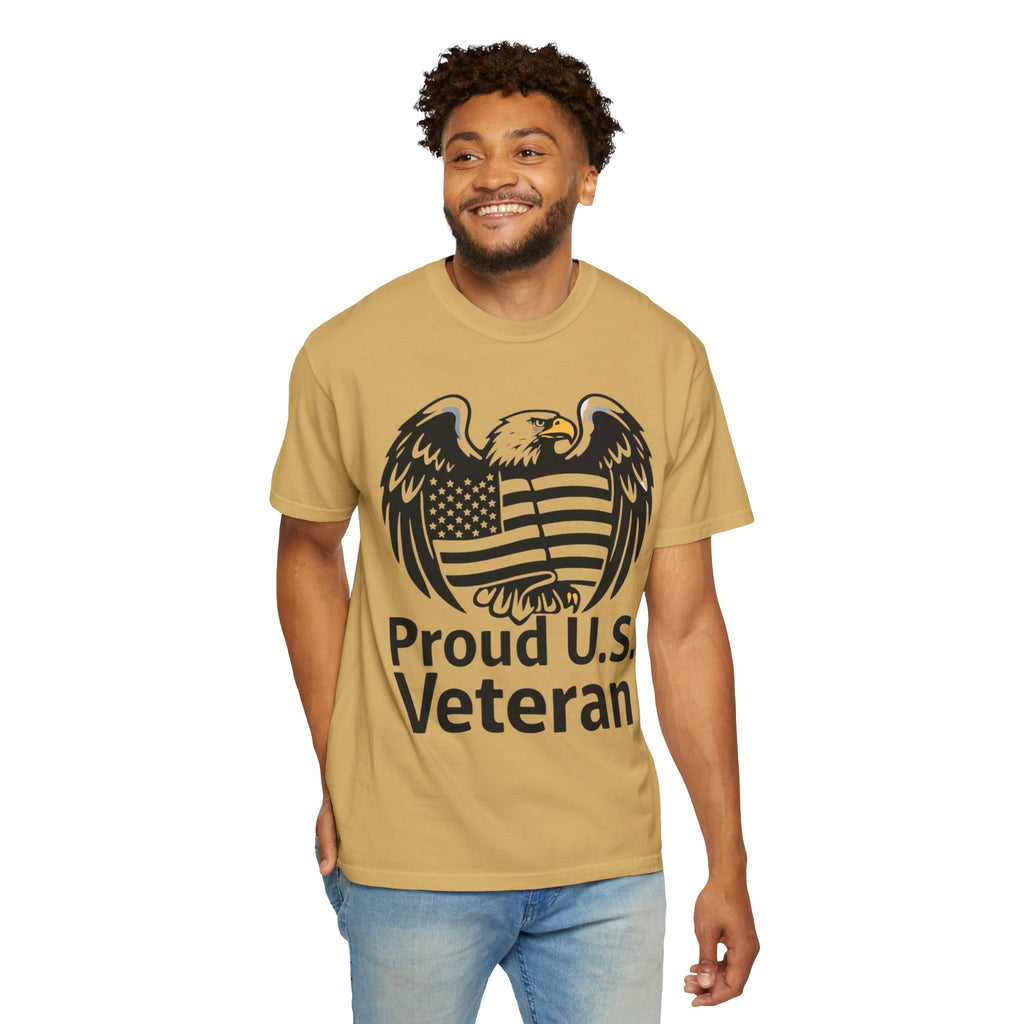 "Proud US Veteran-2" Unisex Garment-Dyed T-shirt