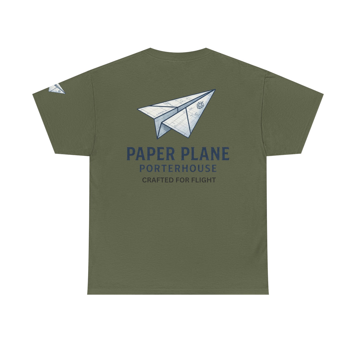 Color: Military Green | Paper Plane Porterhouse Premium Graphic Tee