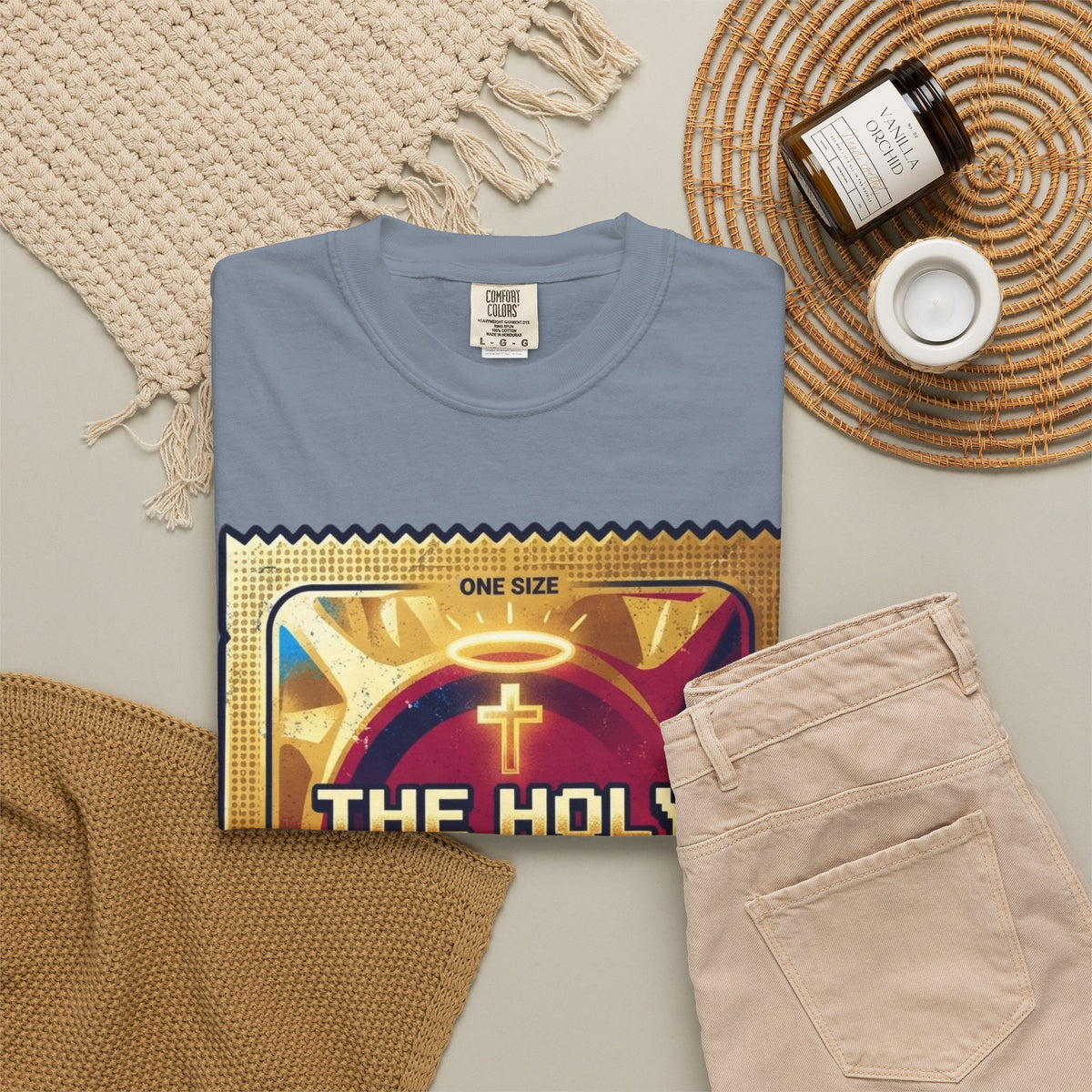 "Good Book Series The Holy Shield" Unisex Garment-Dyed Tee
