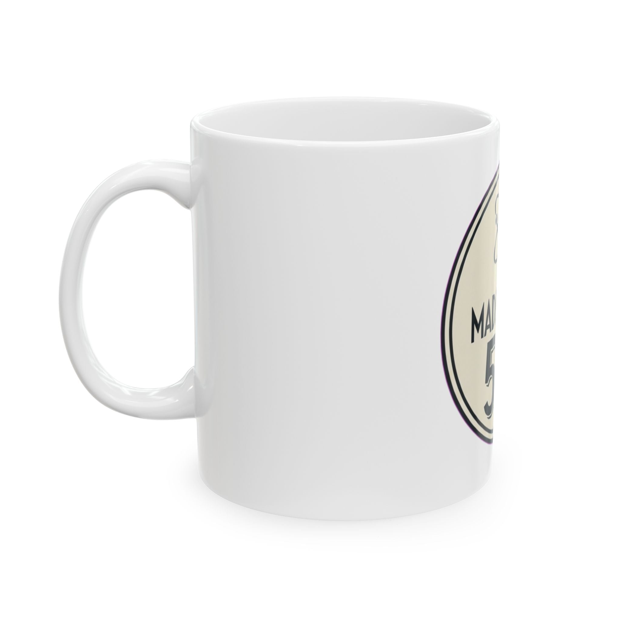 "Made in the 50's" White Ceramic Mug — Graphic