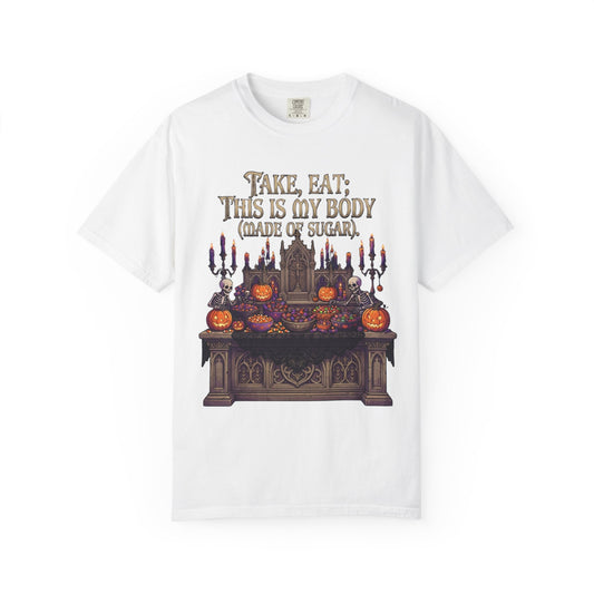 Color: White | This Is My Body Unisex Garment-Dyed Tee
