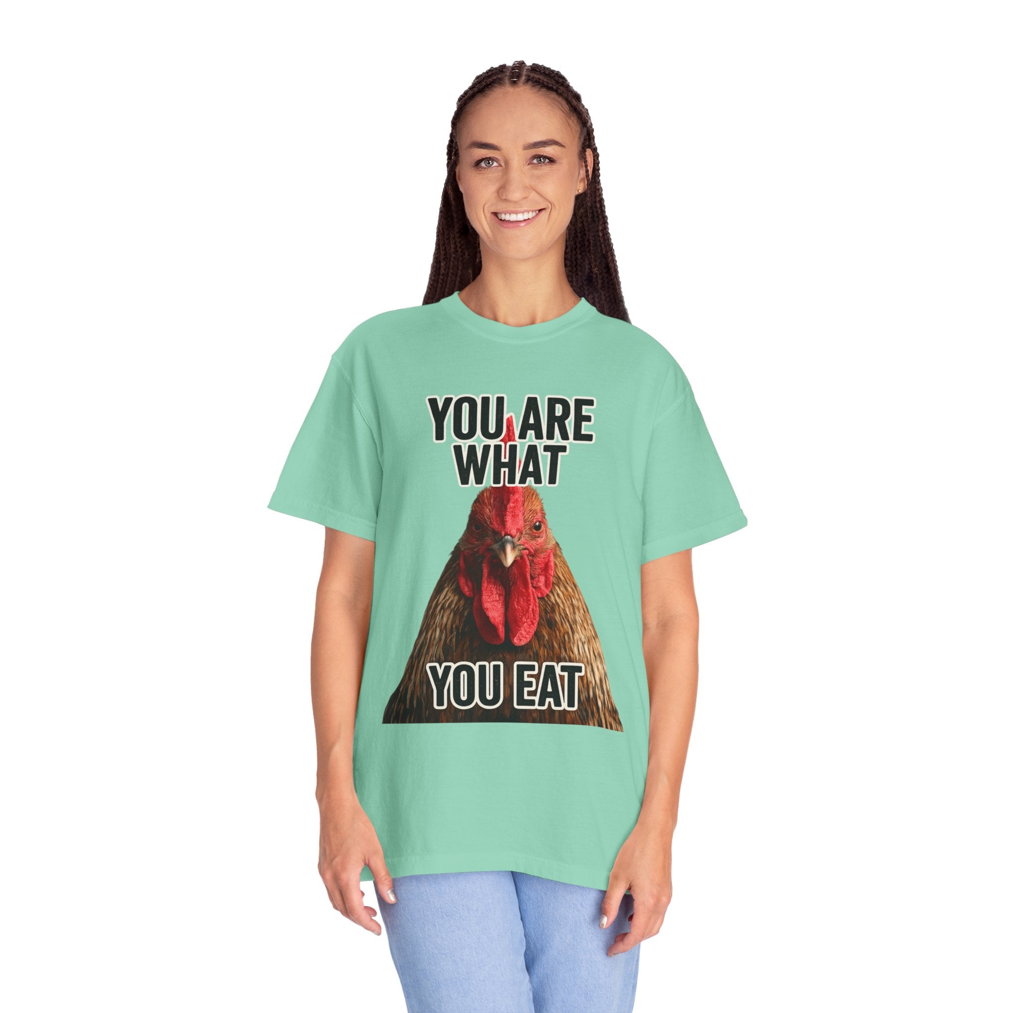 "You Are What You Eat Rooster 2" Unisex Garment-Dyed T-shirt