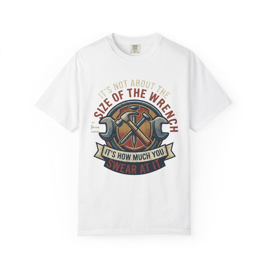 Color: White | Size Matters Unisex Garment-Dyed Tee