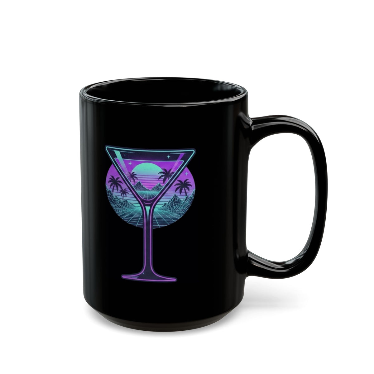 "Up All Night" Black Ceramic Mug — Graphic
