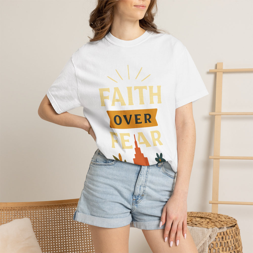 "Faith Over Fear" Unisex Garment-Dyed T-shirt