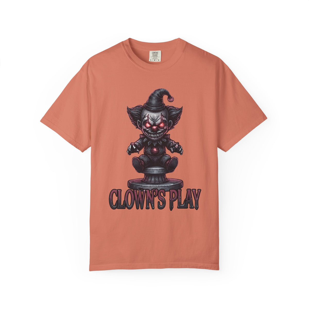 Color: Terracotta | Clown Play Unisex Garment-Dyed Tee