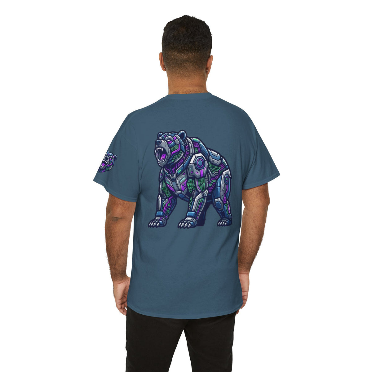 Color: Indigo Blue | Cyber Bear Premium Graphic Tee