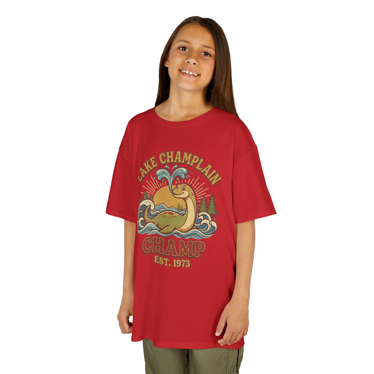 Color: Red | Champ (Lake Champlain) Kids Tee