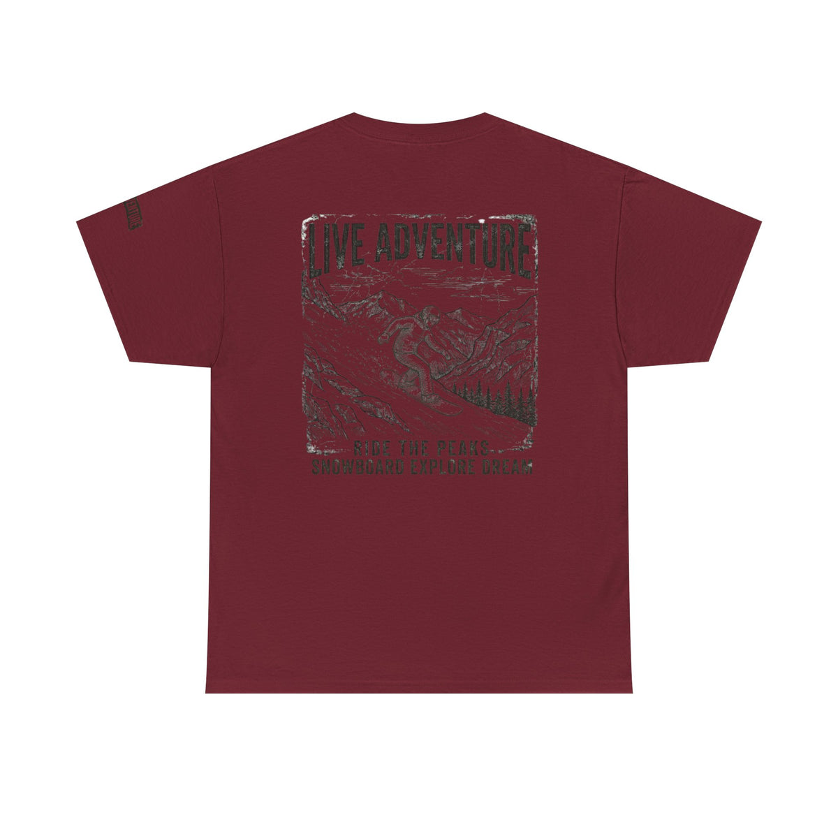 Color: Garnet | Live Adventure - Snowboard Premium Graphic Tee