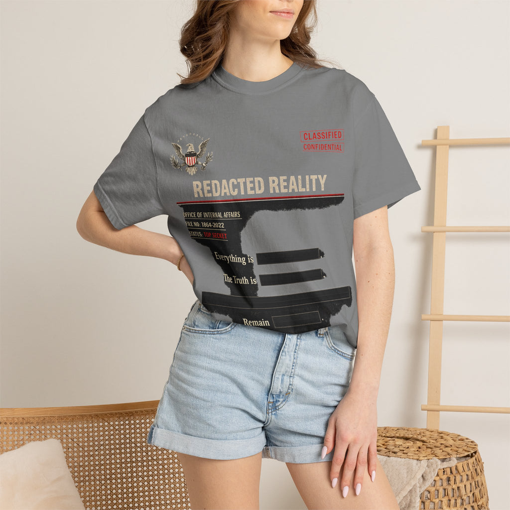 "[REDACTED] for Your Protection" Unisex Garment-Dyed T-shirt