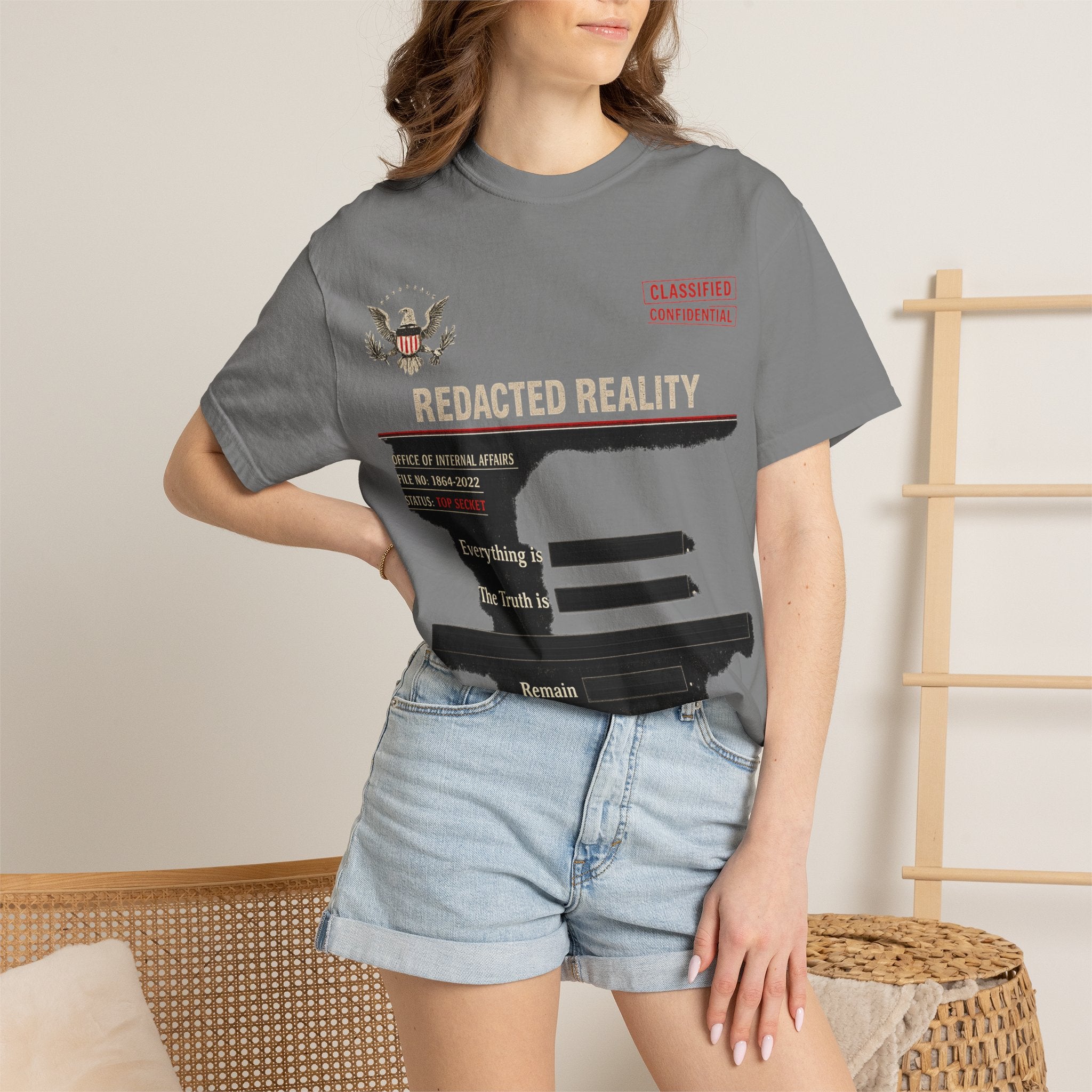 "[REDACTED] for Your Protection" Unisex Garment-Dyed T-shirt