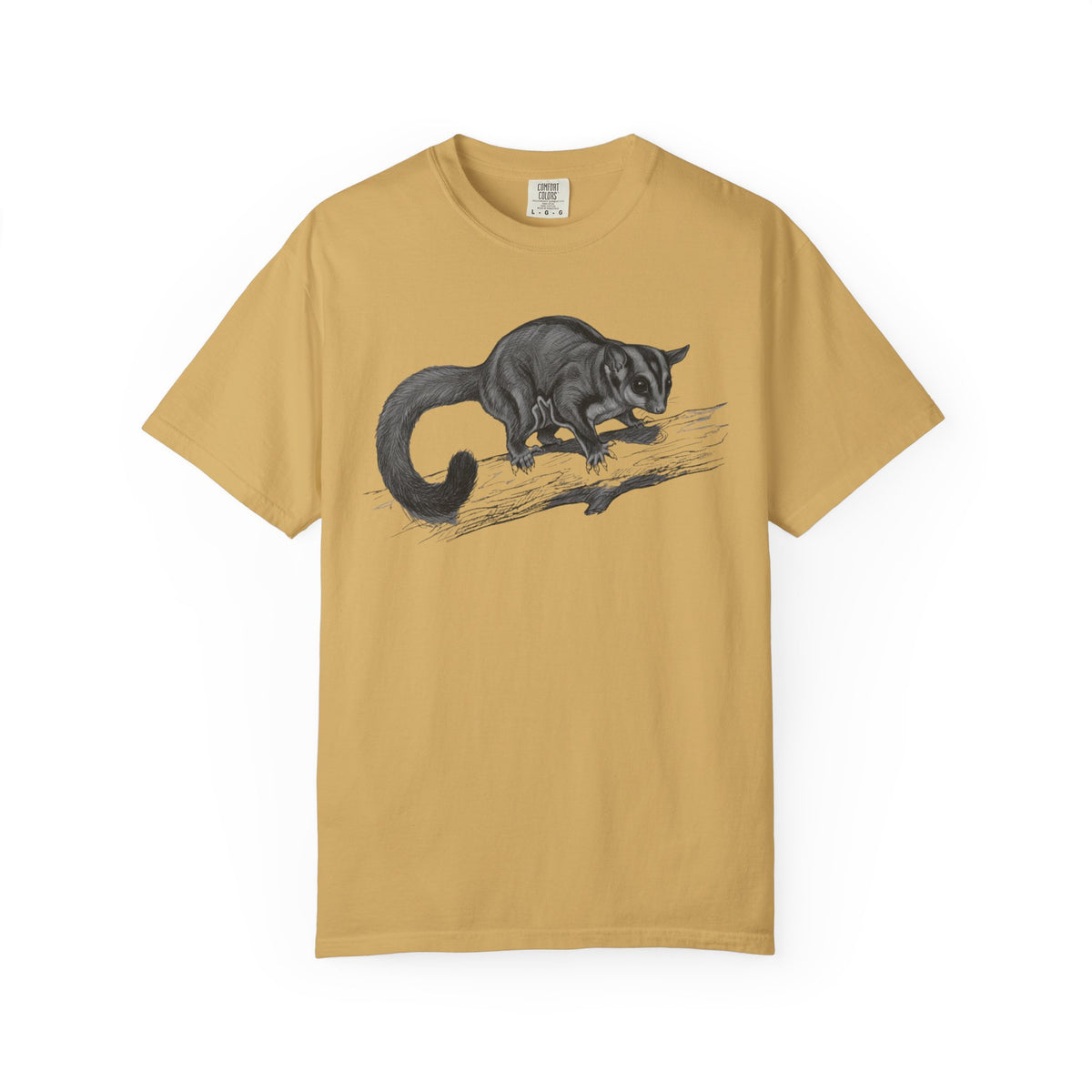 "Pencil Sketch Art Sugar Glider" Unisex Garment-Dyed Tee