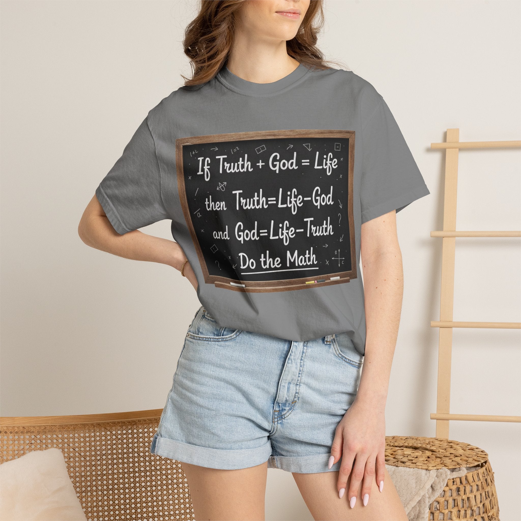 "Do The Math Chalkboard" Unisex Garment-Dyed T-shirt