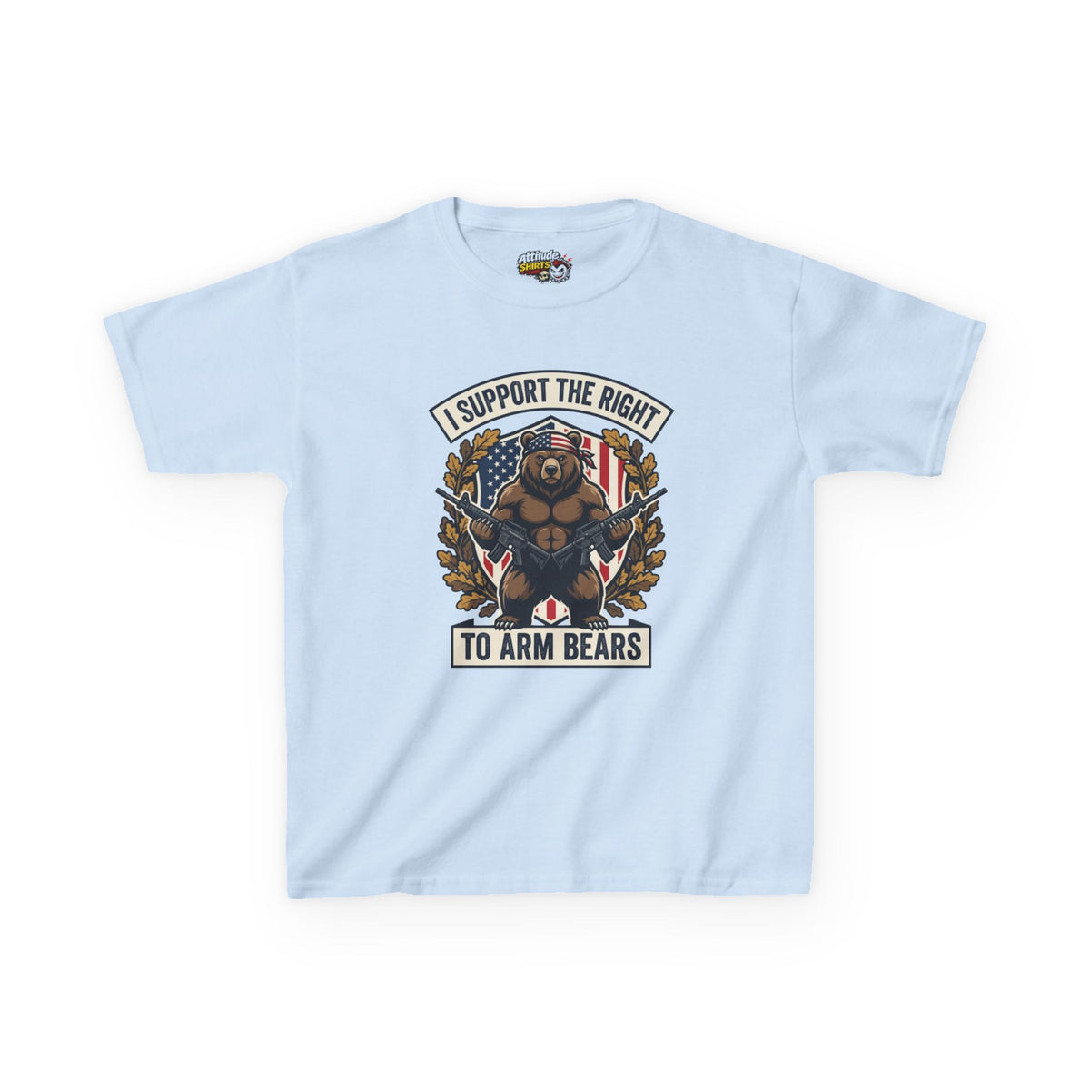 Kids T‑Shirt — "I Support The Right To Arm Bears" Patriotic Bear Graphic Tee