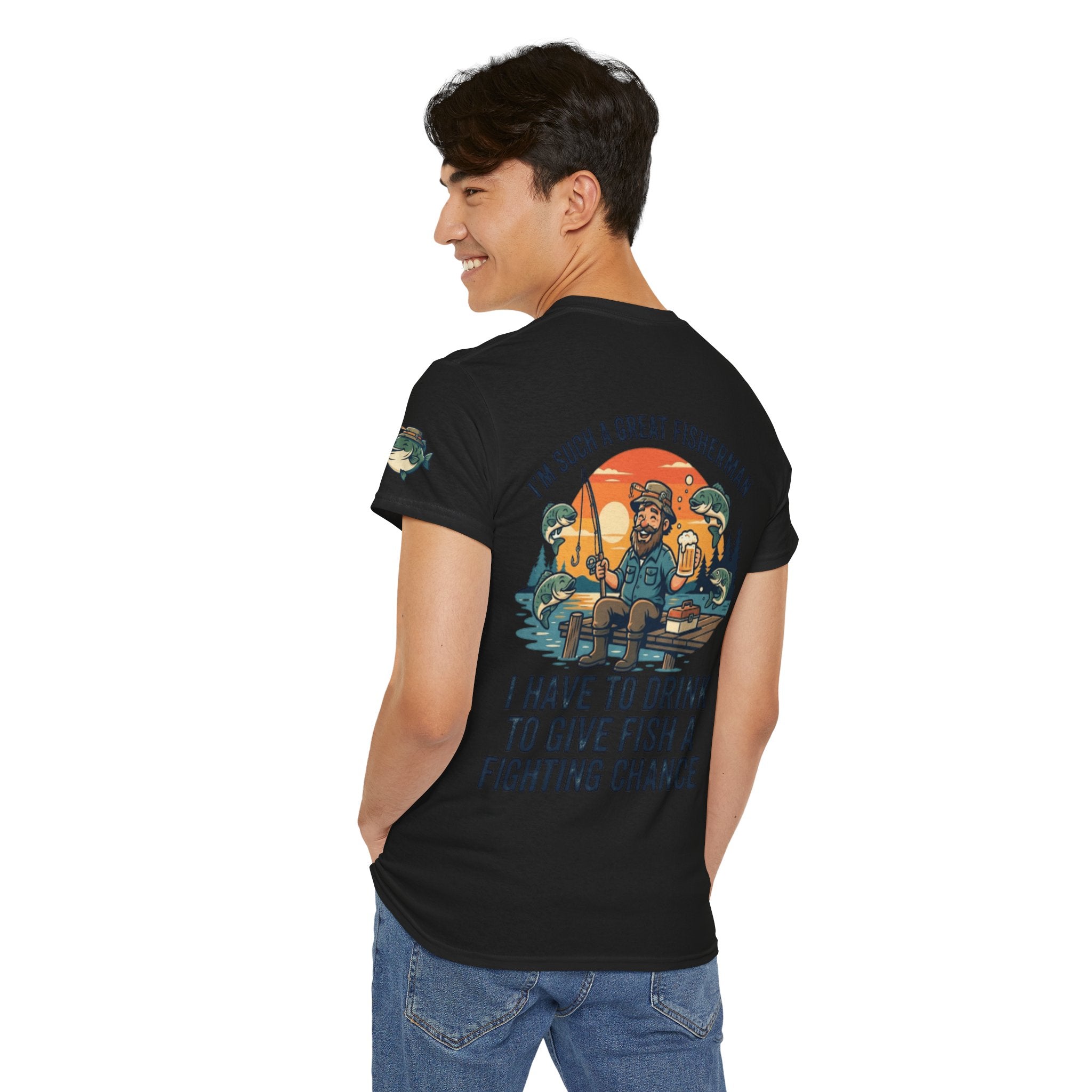 "Drink to Give Fish a Fighting Chance" Premium Graphic Tee