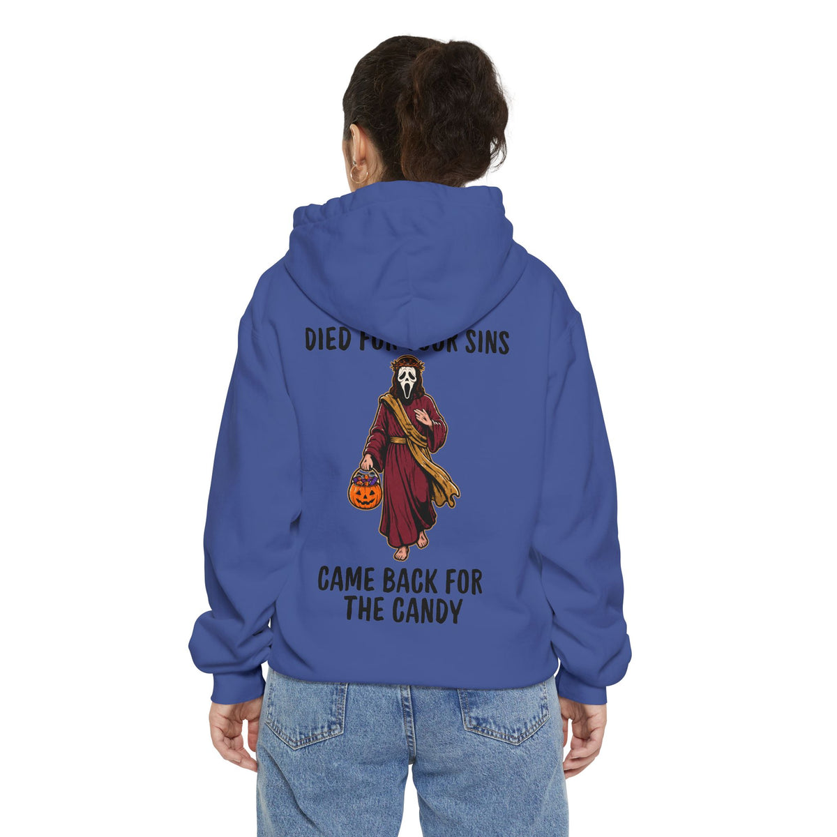 Color: Flo Blue | Died for Your Sins, Came Back for the Candy Garment-Dyed Hoodie