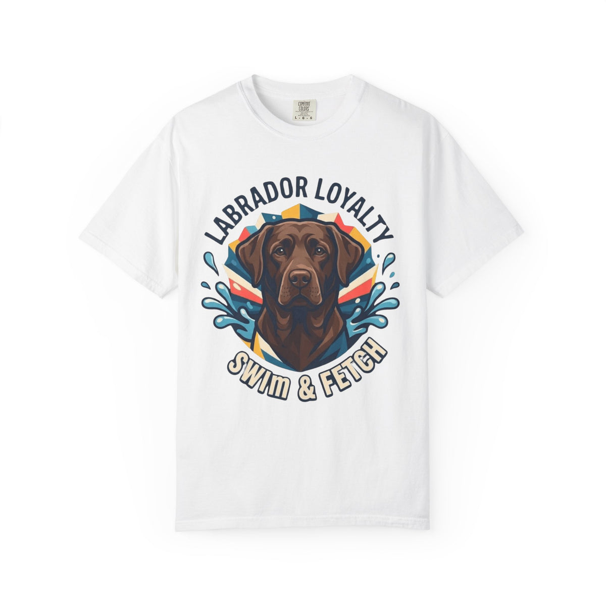 Color: White | Labrador Loyalty Swim Fetch Unisex Garment-Dyed Tee