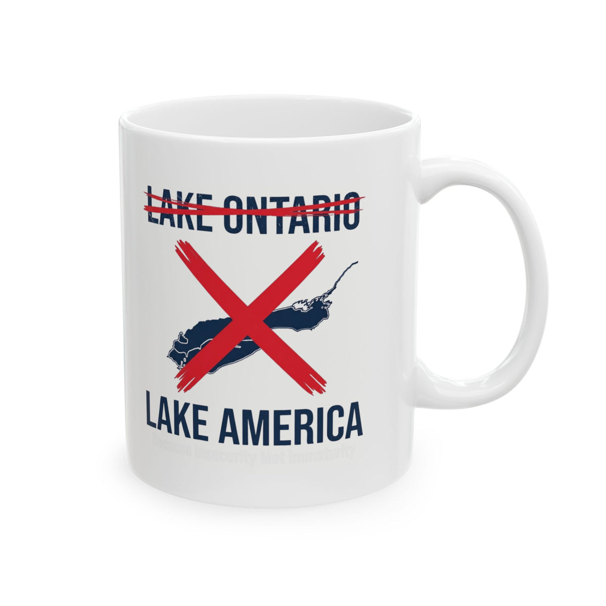 "Lake America" White Ceramic Mug