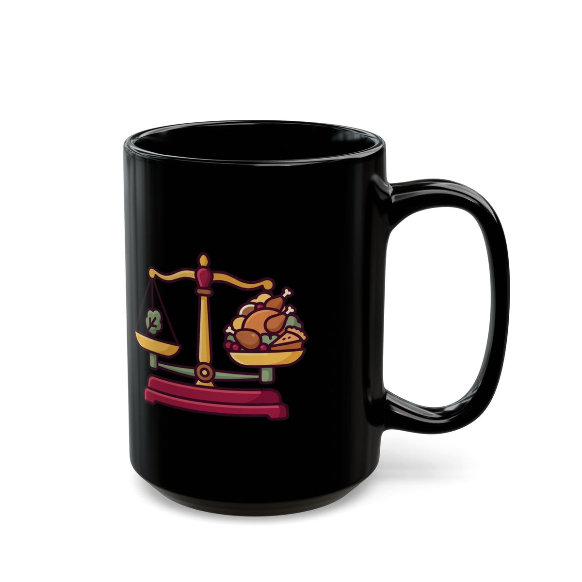 "My Diet Philosophy" Black Ceramic Mug — Graphic