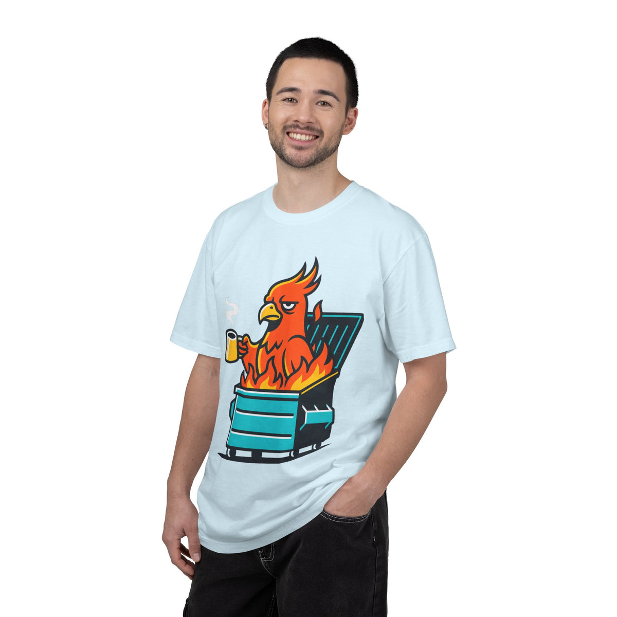 Color: Chambray | Dumpster Fire Unisex Garment-Dyed Tee