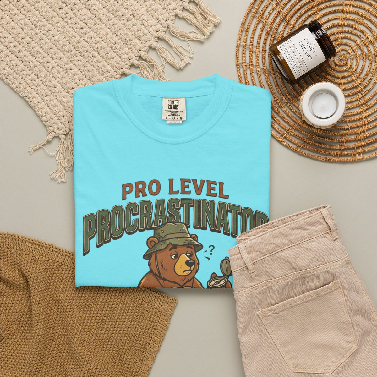 "Pro Level Procrastinator" Unisex Garment-Dyed Tee