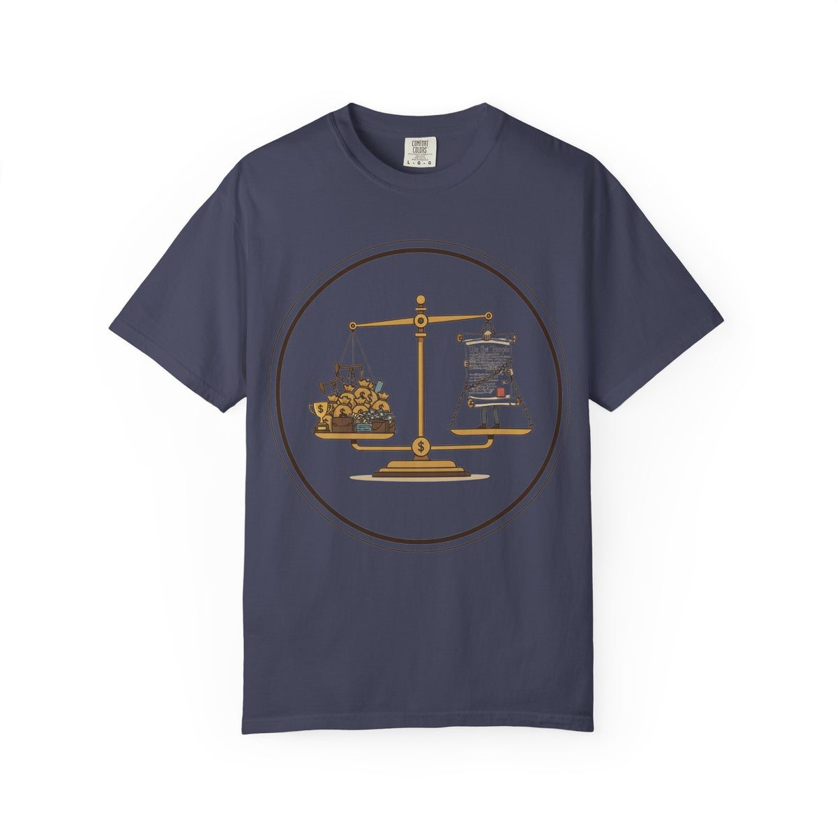 Color: Denim | The Economic Balance Unisex Garment-Dyed T-shirt