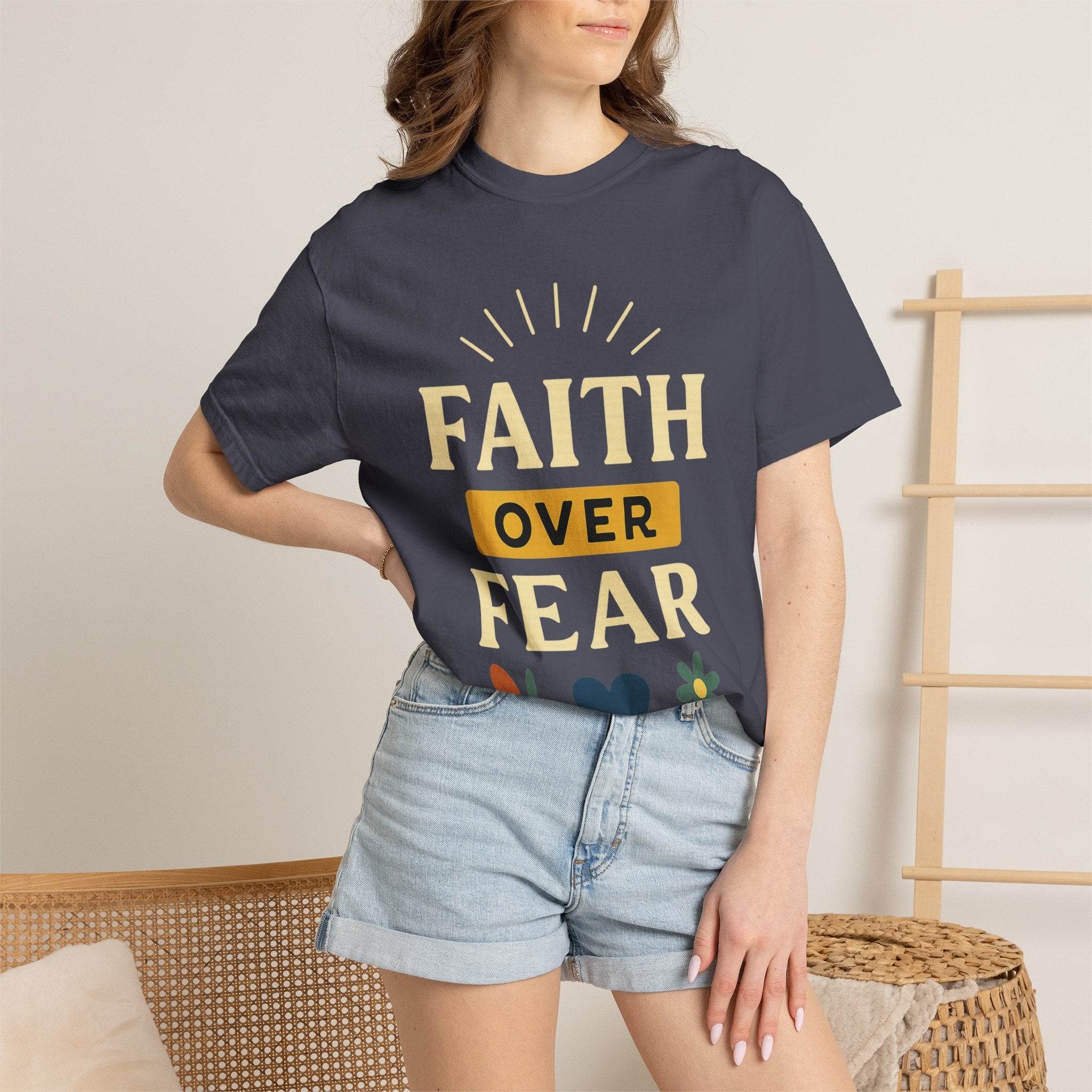 “Faith Over Fear” Unisex Garment-Dyed T-shirt