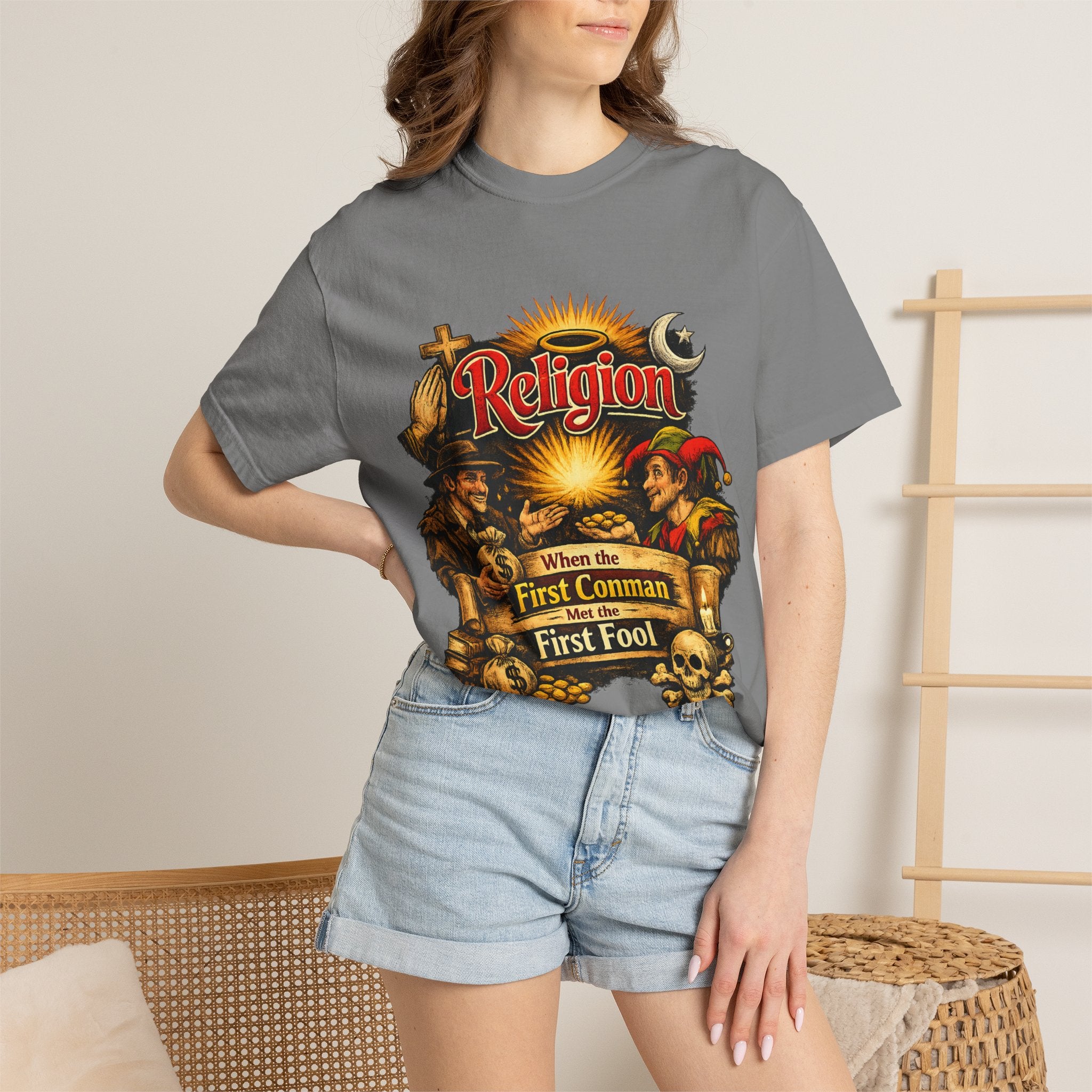 First Conman, First Fool | Garment-Dyed Tee — AttitudeShirts