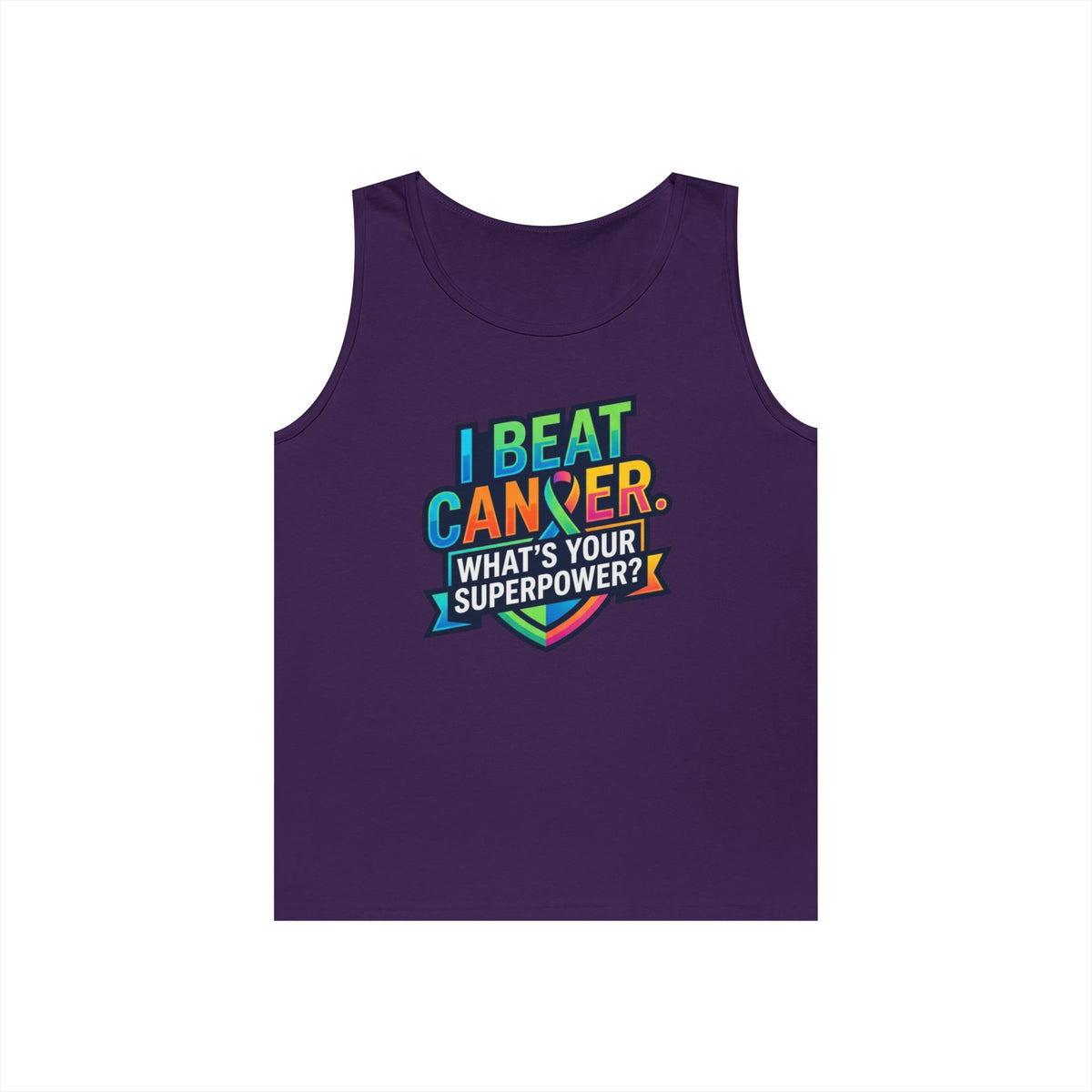 Color: Purple | I Beat Cancer - What is Your Superpower Tank Top
