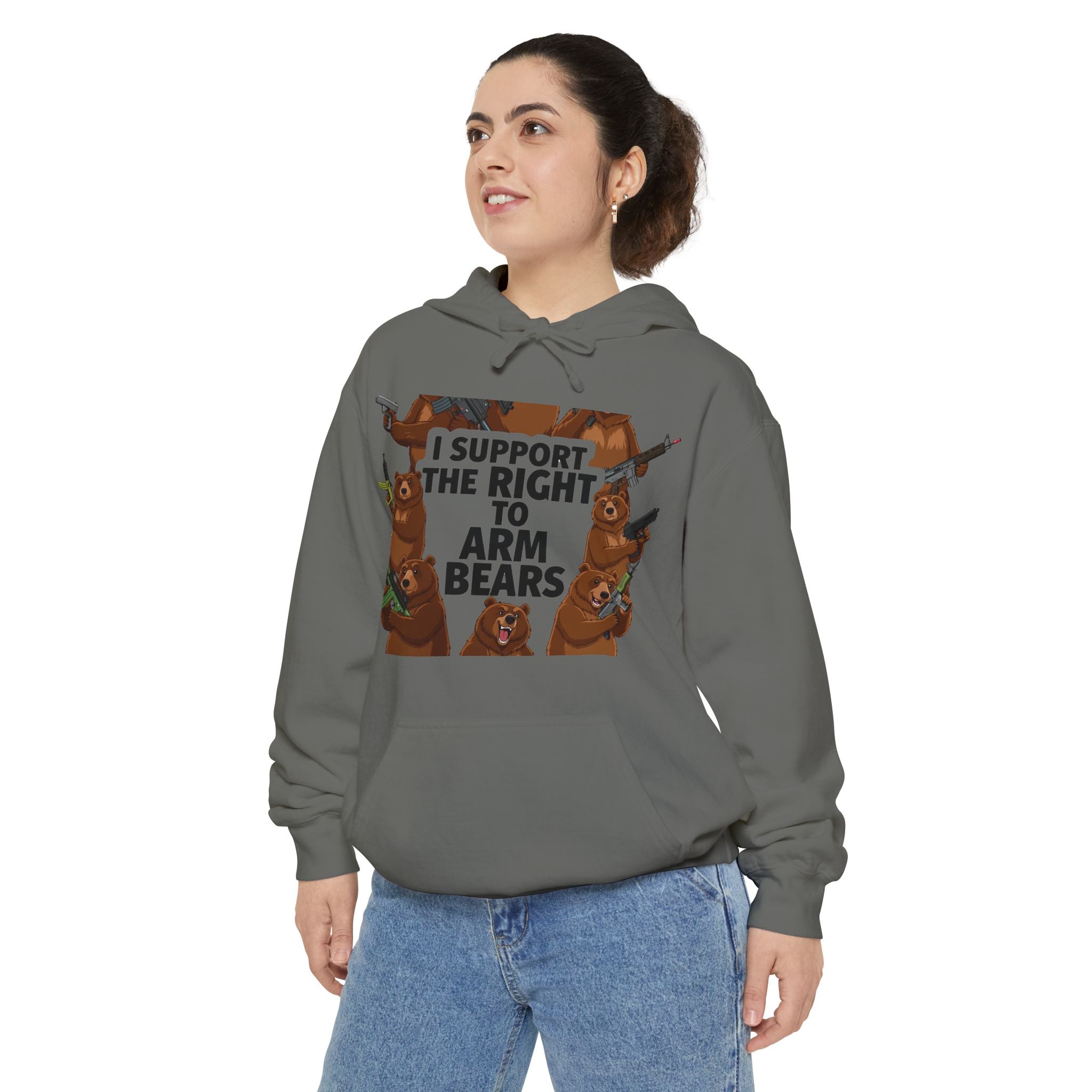 Arm Bears, Not People | Garment-Dyed Hoodie — AttitudeShirts