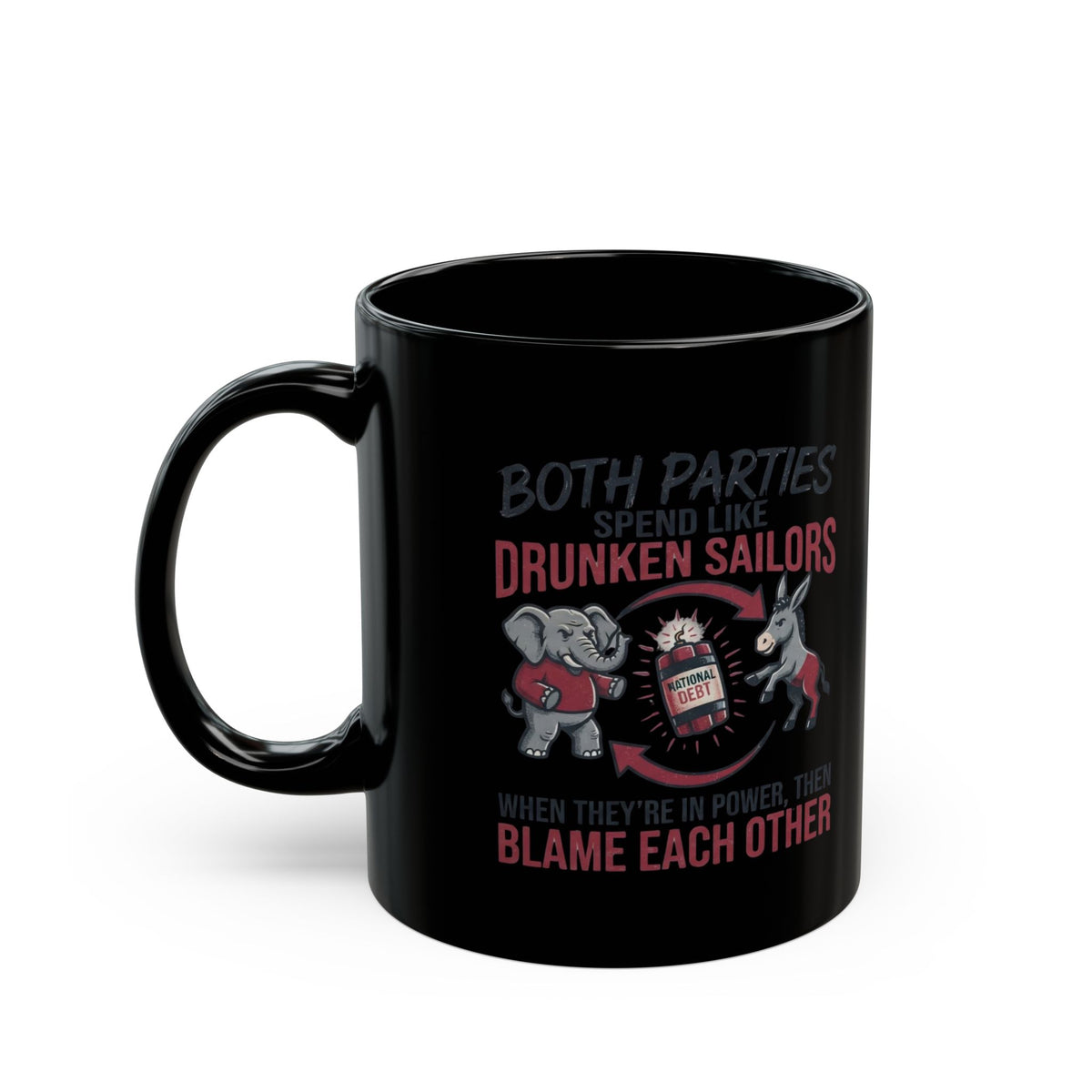"Protest Series - Audit The Spending" Black Ceramic Mug