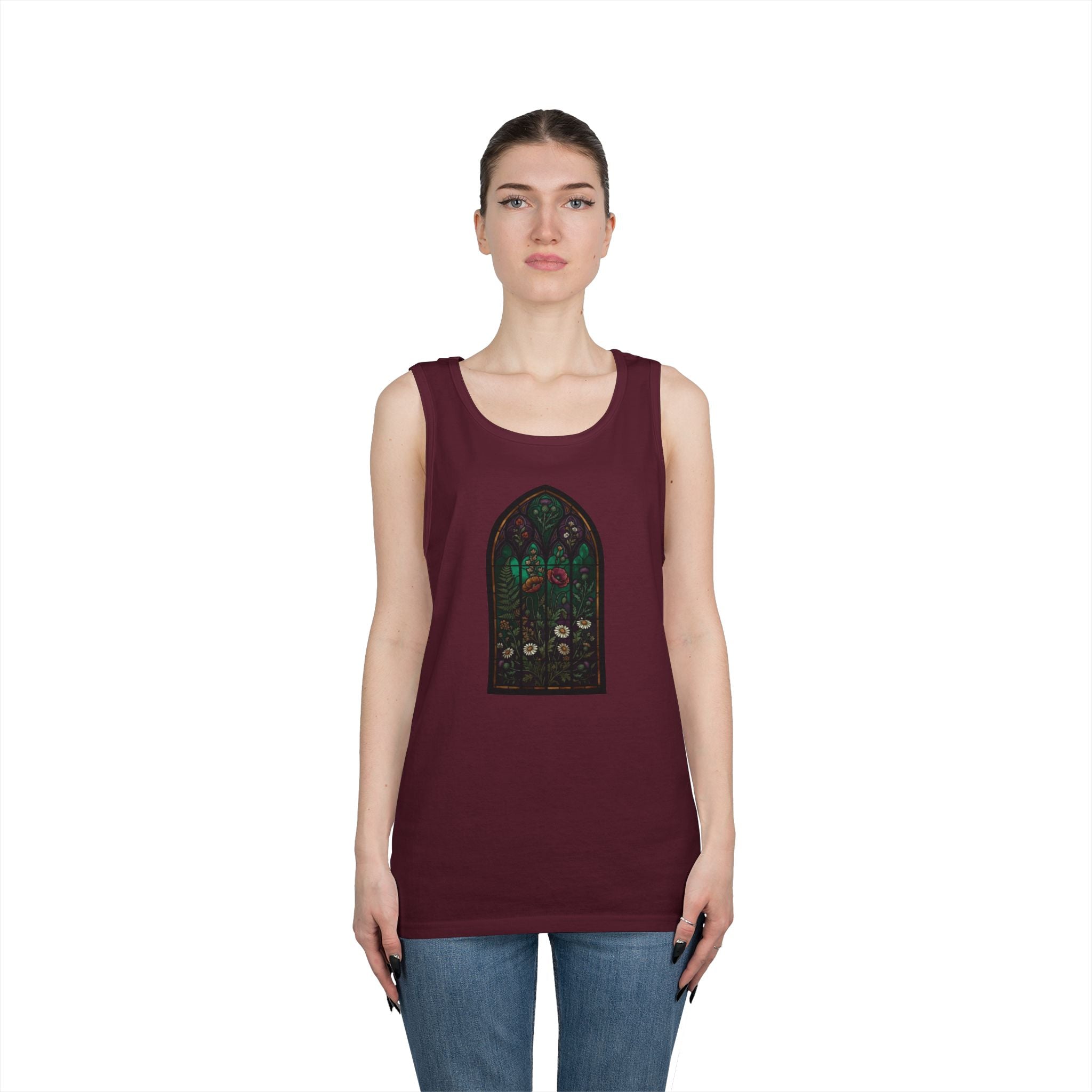 "Stained Glass Floral" Tank Top