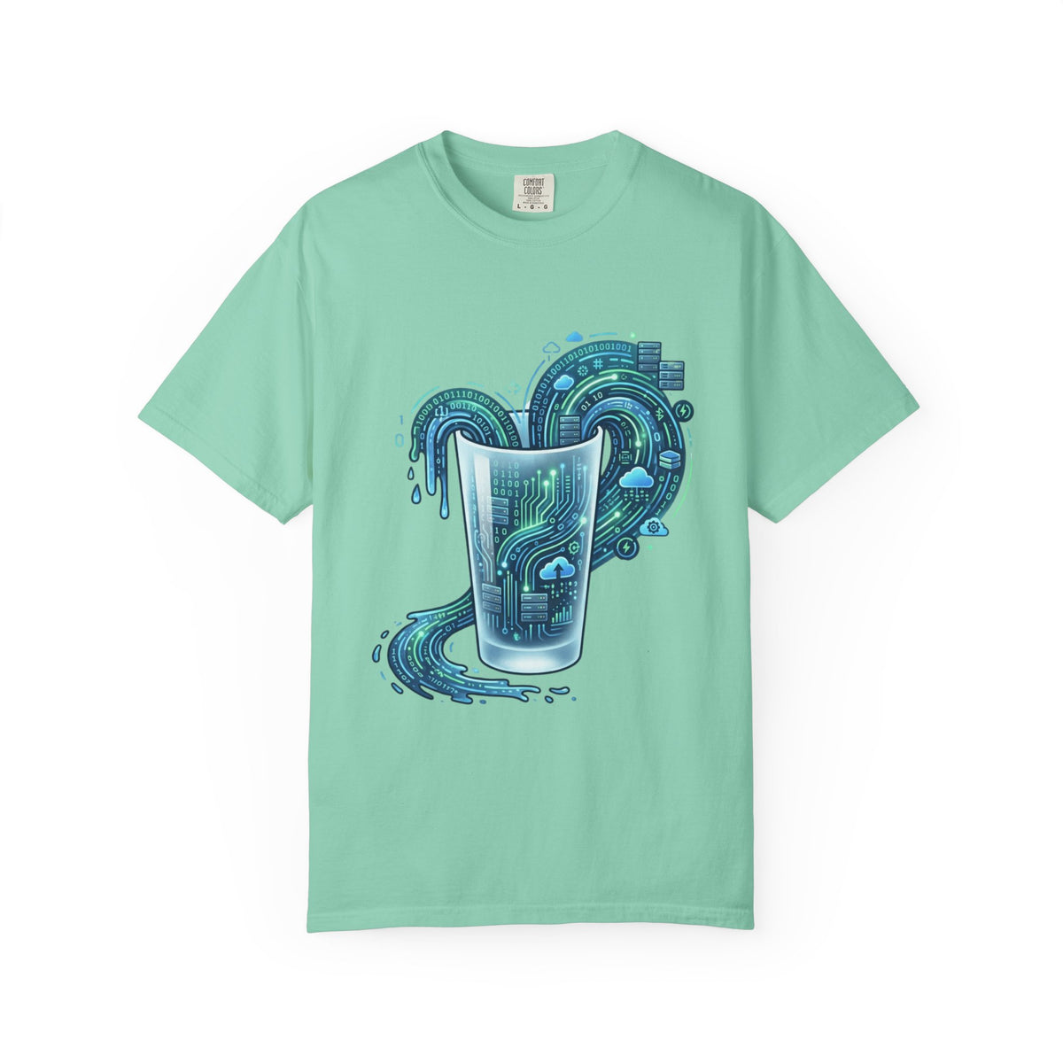 Color: Island Reef | Glass of Data Unisex Garment-Dyed T-shirt