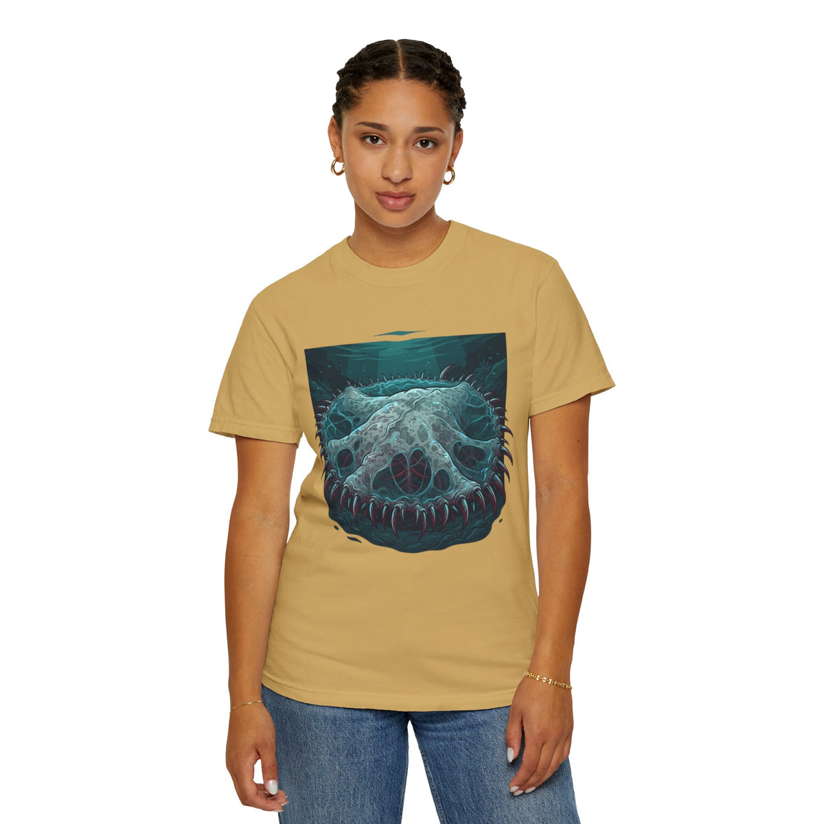 Color: Mustard | El Cuero-The Hide (South American Folklore) Unisex Garment-Dyed Tee